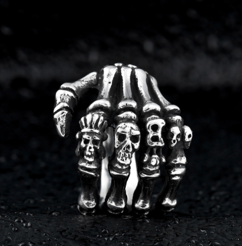 Punk Hand Bone Ring 4