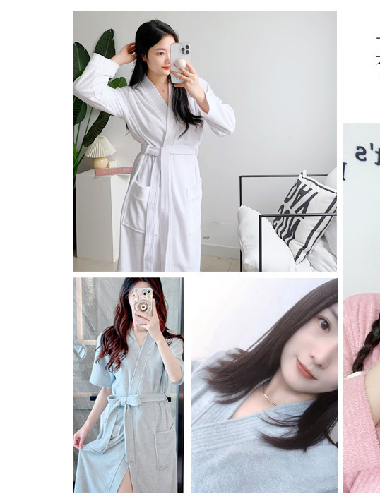 Summer Short Sleeve Bathrobe Image 1