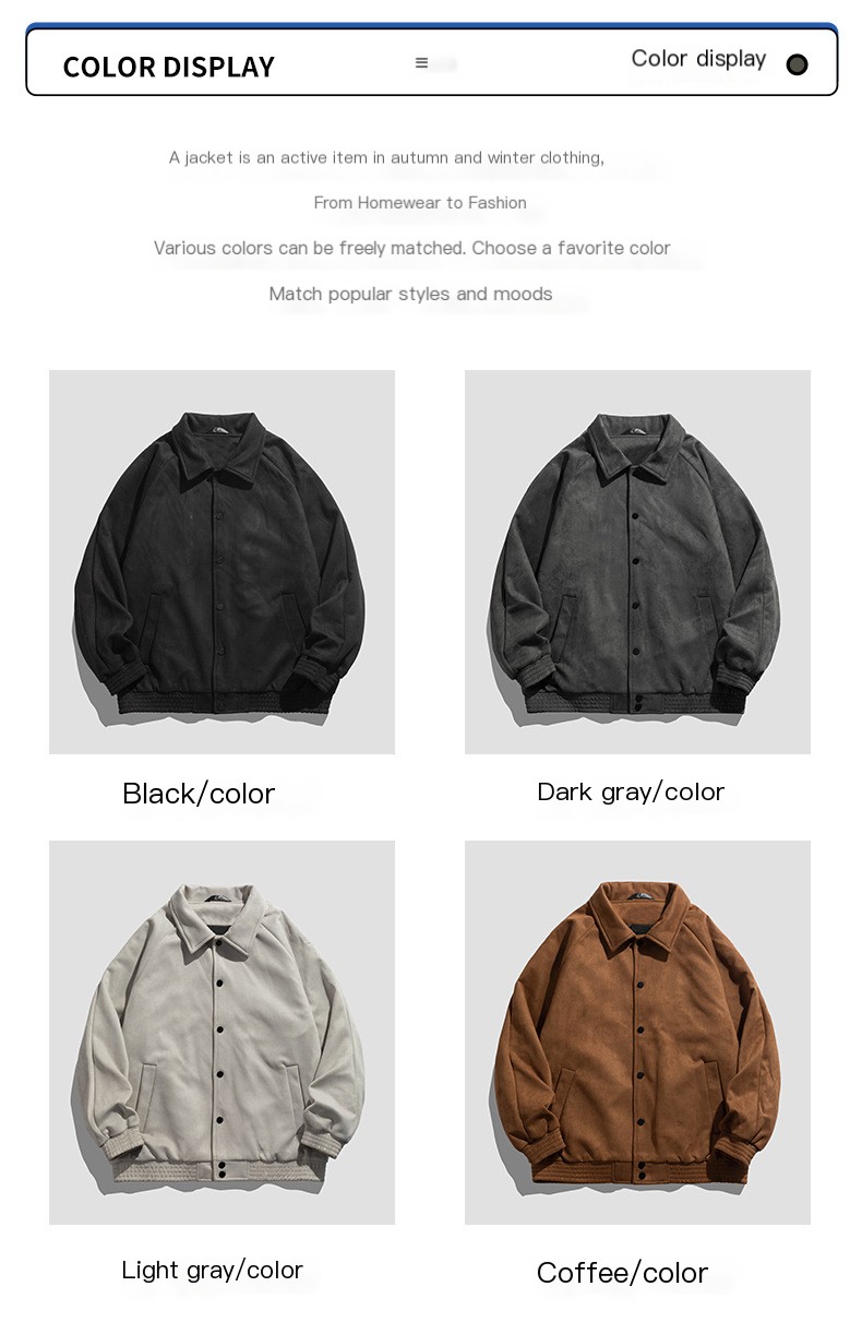 Streetwear Faux Suede Jacket