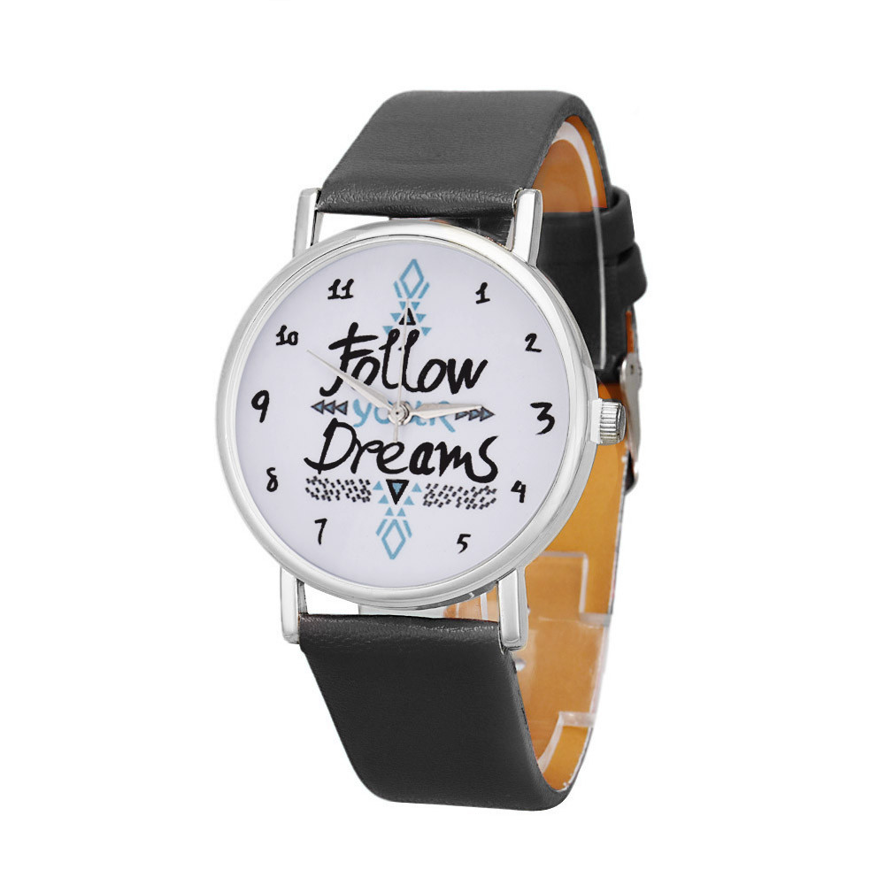 Men's leather belt watch - Pink color