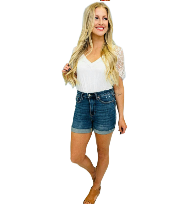 Dark Blue Denim Shorts