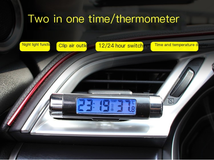 Car Clock and Temperature Combo