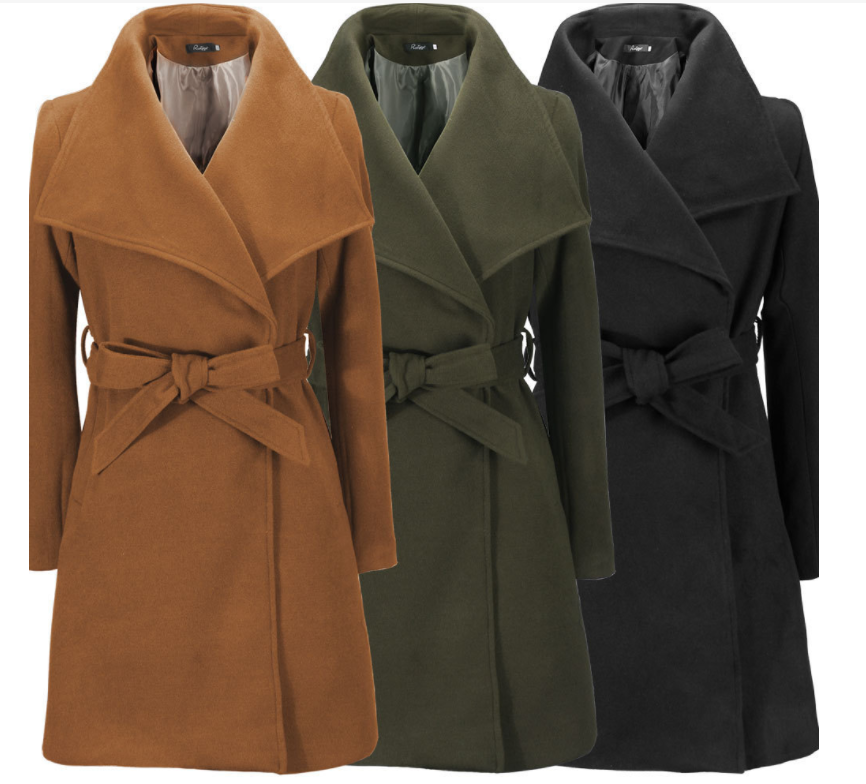 Women's Mid-length Coat Khaki M