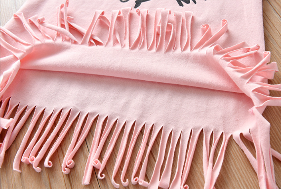 Parent-child donut fringed dress