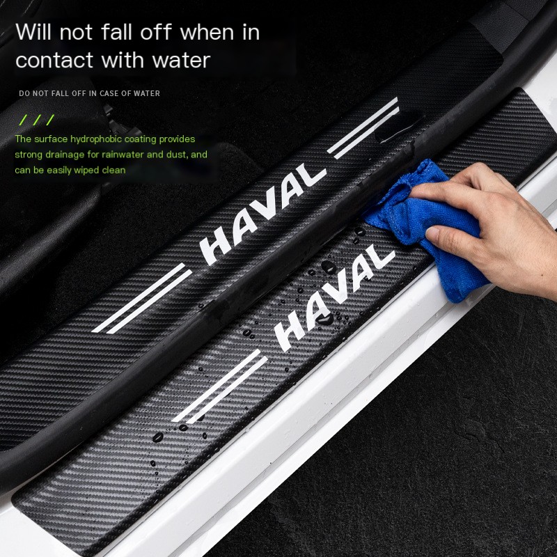 Kit Adesivo de Carbono de Soleira de Porta de Carro