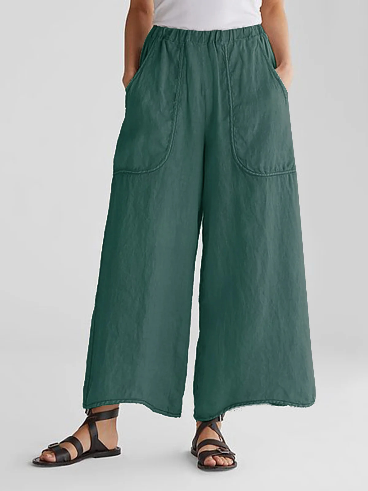 Cotton and Linen Wide Leg Pants 5