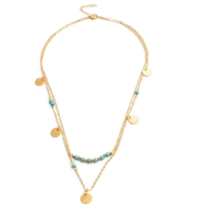 Silver turquoise pendant necklace