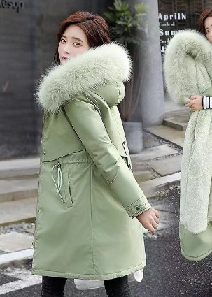 GEORGINA - QUILTED WINTER COAT WITH FUR COLLAR image