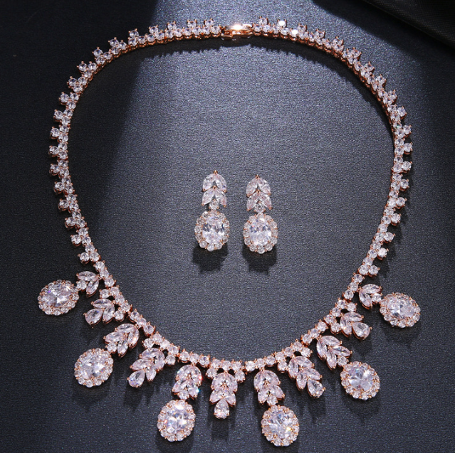 Zirconia Bride Wedding Jewelry Set Image 5