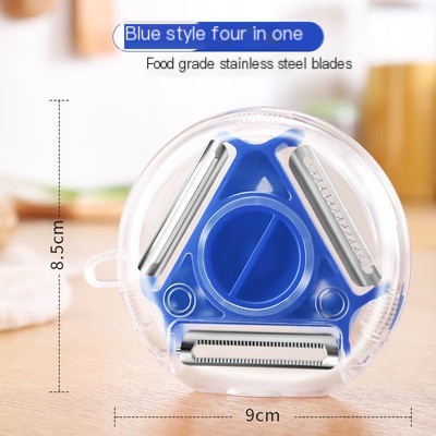 3-in-1 Multi-Function Rotating Fruit Peeler - Blue