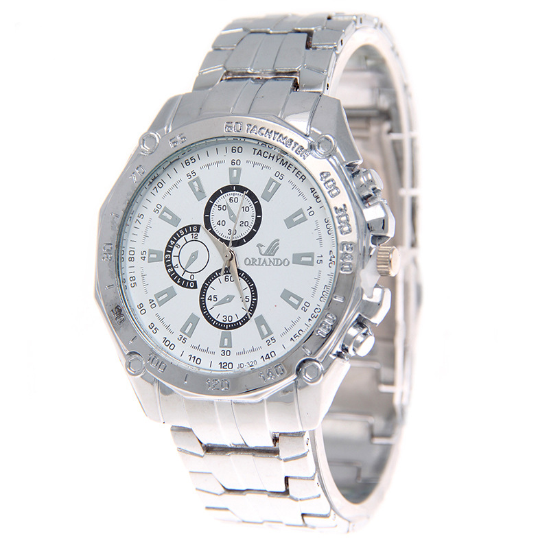 Steel Band Quartz Watch - White Surface