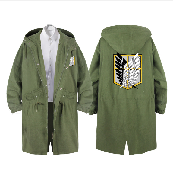 Attack on Titan Survey Corps Trench Coat - Black