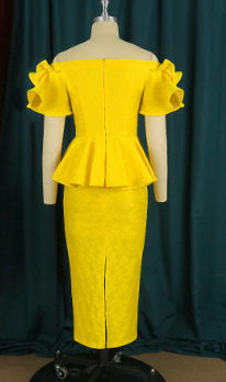 One-shoulder Ruffle Dress