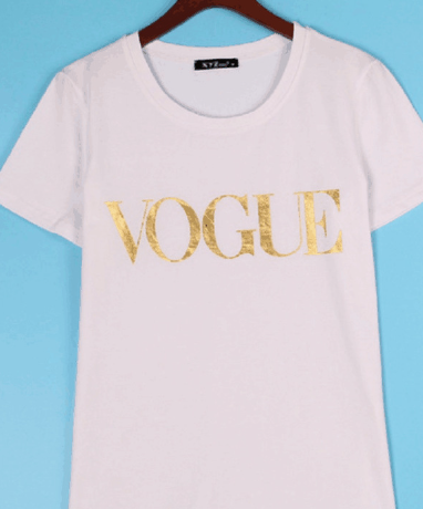vogue Women's Short Sleeve T-Shirt - White
