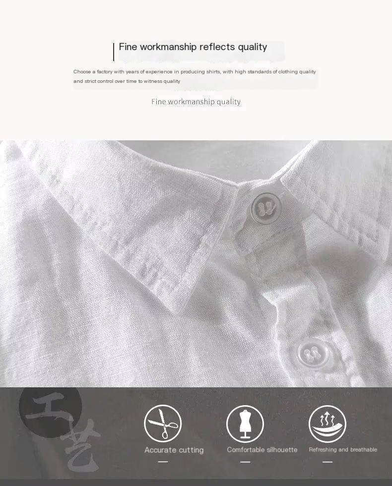 Cotton-linen long sleeve shirt image 5
