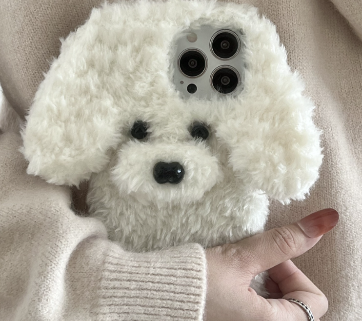 3D Teddy Plush Dog Phone Case Lifestyle Image