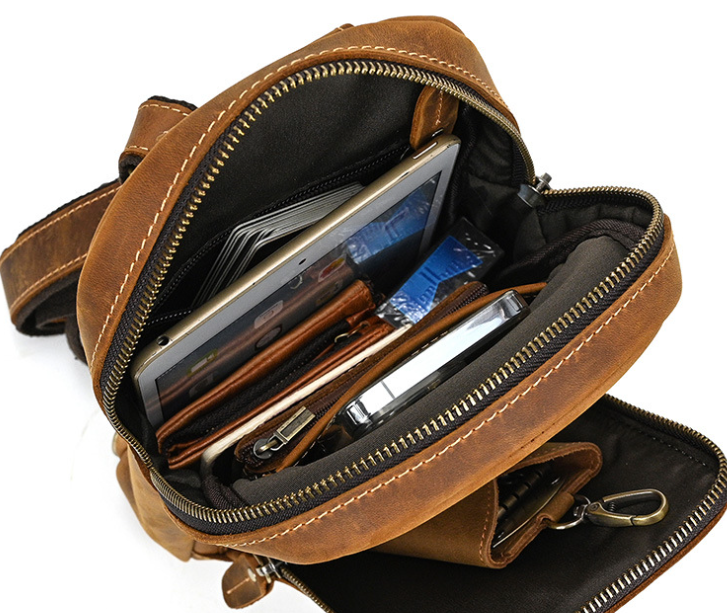 Men's Leather Chest Bag Image 1