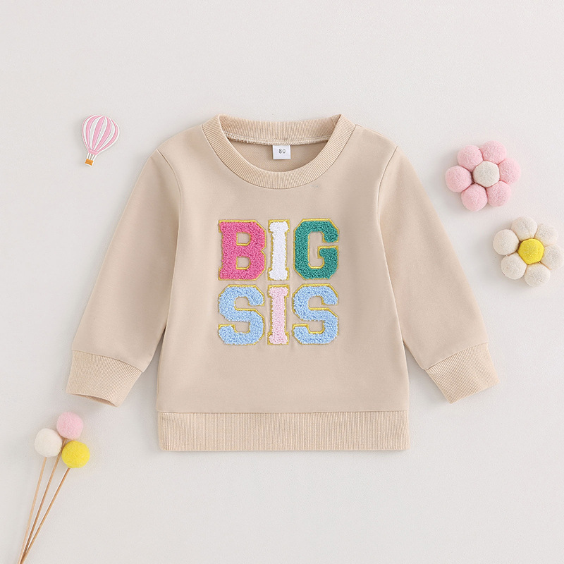 New Girls' Long-sleeved Alphabet Embroidery Long-sleeved Sweater image