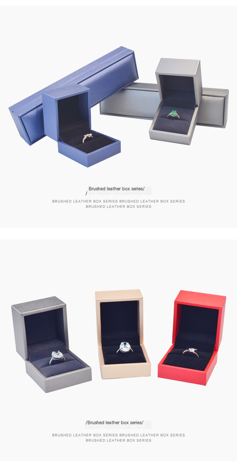 PU Brushed Jewelry Box High-grade Jewelry Ring Box Pendant Box Jewelry Bracelet Necklace Box Jewelry Storage Gift Box