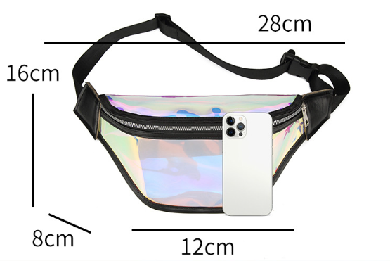 Irregular Personality Laser Reflective Crossbody Chest Bag - Purple