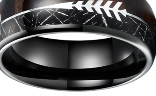 Stainless Steel Ring - Wood Grain Design