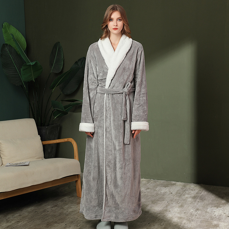 Men's Winter Plus Size Long Bathrobe