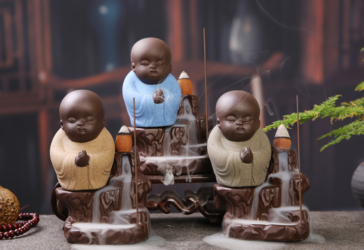 Creative Purple Sand Little Monk Incense Burner