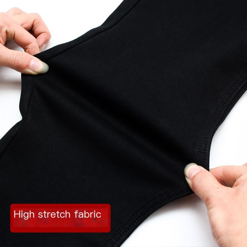 Men's Jeans Slim Straight Black Pants - Style 4