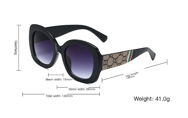 Sonnenbrille Modell 9091 - Bright Black Full Gray Film