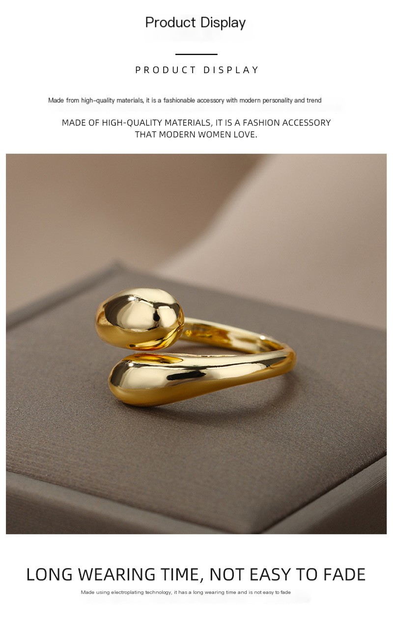 Gold Irregular Geometric Ring 5