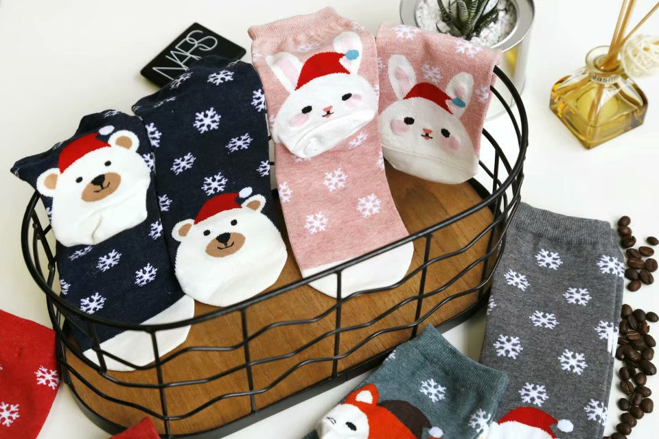 Cartoon Socks Navy