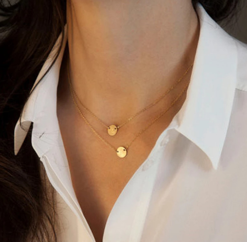 Retro Sequin Necklace - Silver