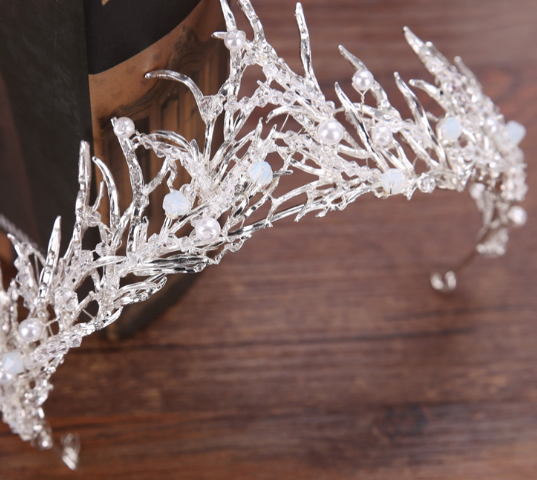 Crystal Crown Headband White