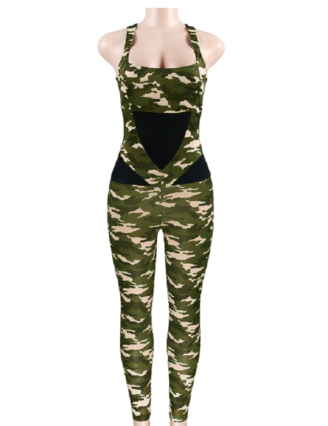 Camouflage Jumpsuit Detail View