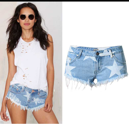 Denim Hot Pants Image 4