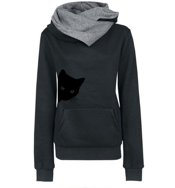 Cat Print Sweatshirt Image 2