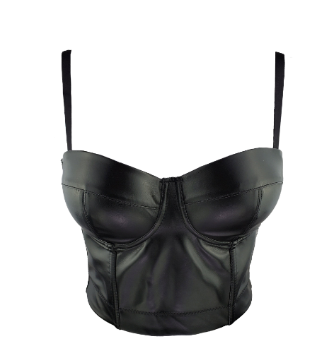 Black PU Leather Tank Top