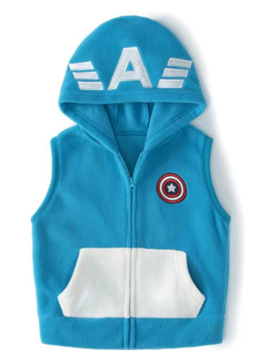 Colete Infantil Herói Capitão América com Capuz