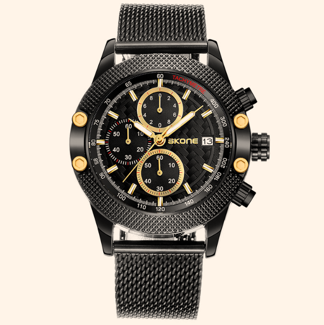 Men's Quartz Sports Watch - Black