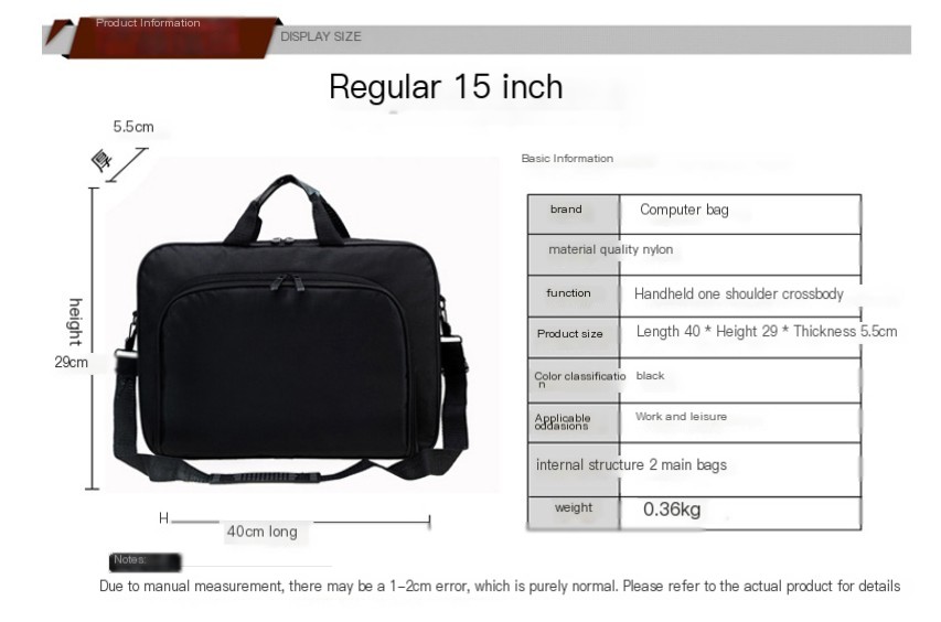 Casual Portable Briefcase Business Shoulder Bag
