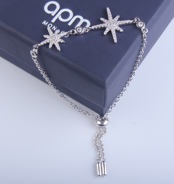 Silver Micro-Paved Double Meteor Bracelet
