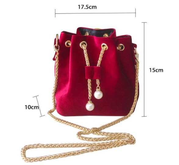 Black Retro Chain Bucket Bag
