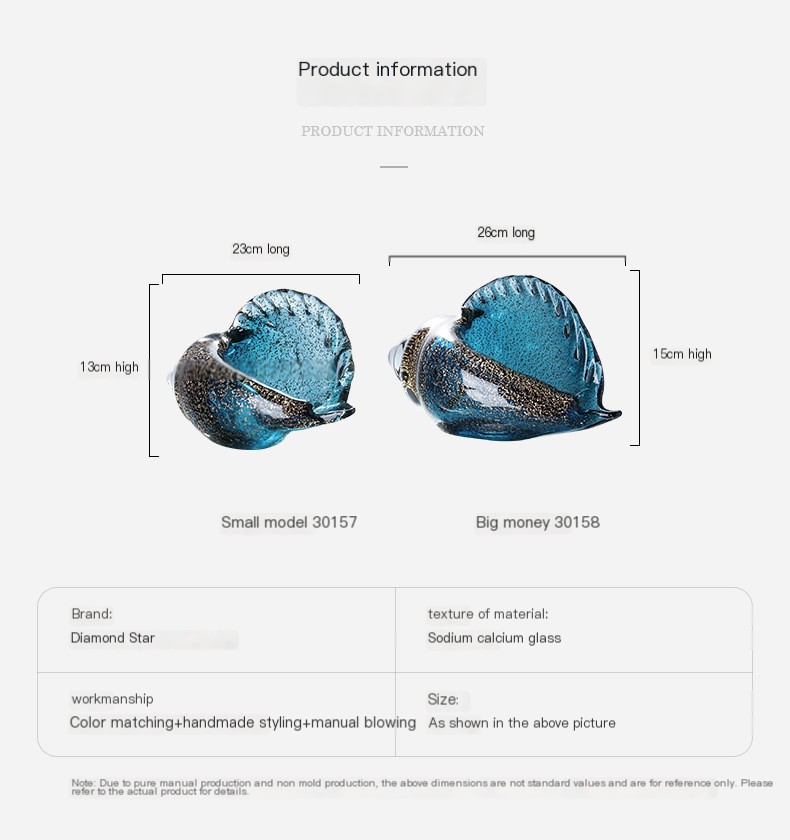 Elegant Blue Glass Conch