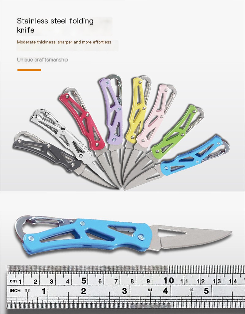 Mini Folding Key Knife - Green
