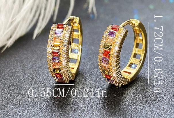 Brinco Argola Pedras Multicoloridas