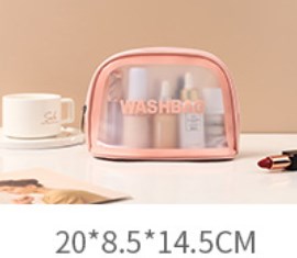 Clear Pink Toiletry Bag