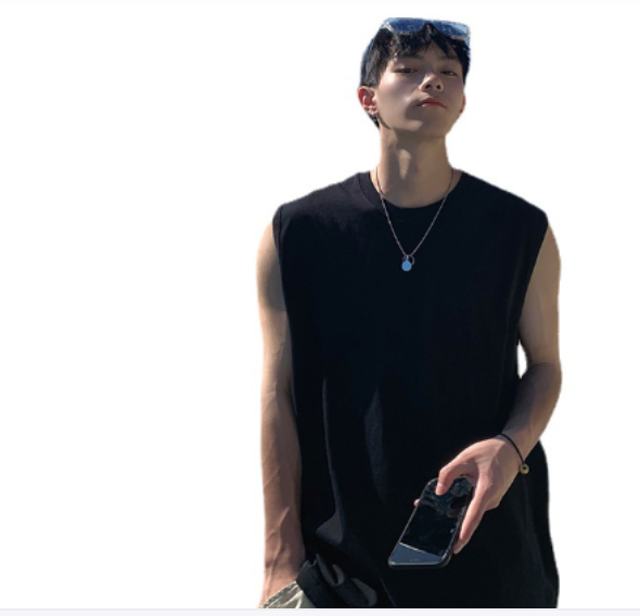 Solid Color T-shirt Vest - Back View