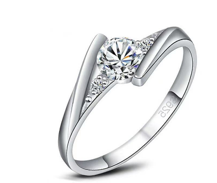 Diamond and Crystal Ring Image 2