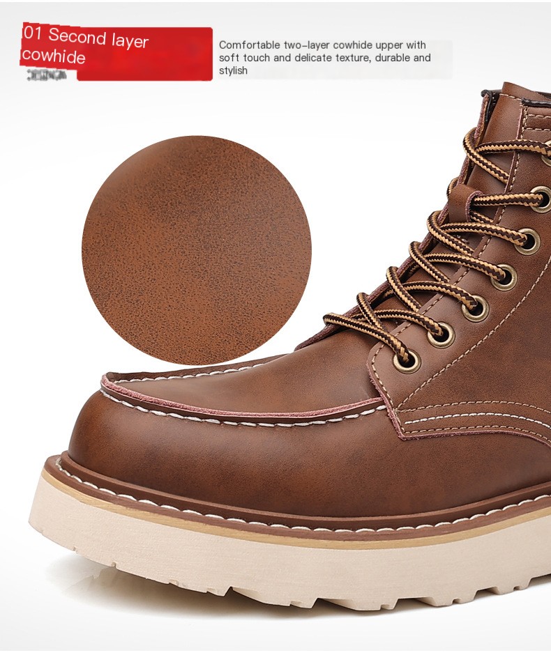Mid-high men's British style tooling shoes 11