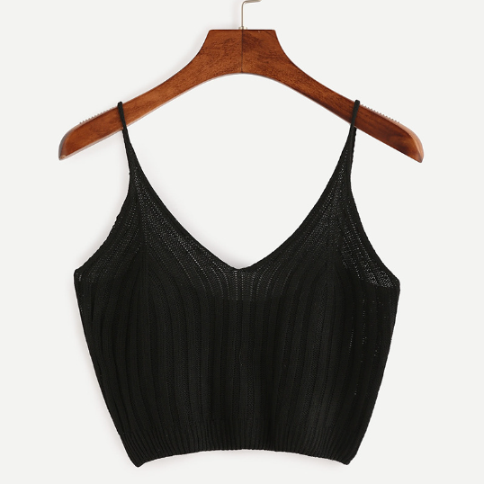 Knitted Tank Top in Black